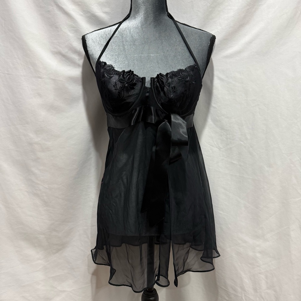 Like New Victoria's Secret Black Sheer Babydoll 36C - Picture 2 of 13